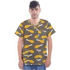 Turkey Drumstick Men s V-neck Scrub Top