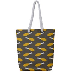 Turkey Drumstick Full Print Rope Handle Tote (small)