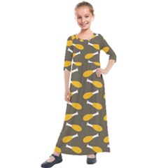 Turkey Drumstick Kids  Quarter Sleeve Maxi Dress