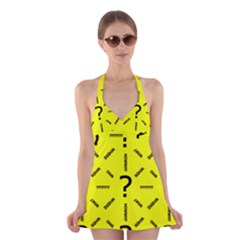 Crime Investigation Police Halter Dress Swimsuit 