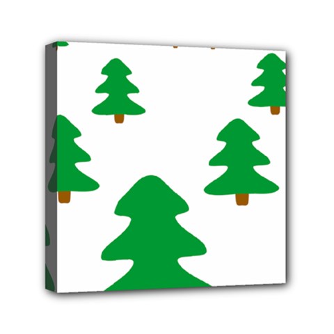 Christmas Tree Holidays Mini Canvas 6  X 6  (stretched)
