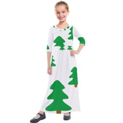 Christmas Tree Holidays Kids  Quarter Sleeve Maxi Dress by Alisyart