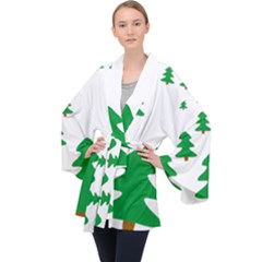 Christmas Tree Holidays Velvet Kimono Robe