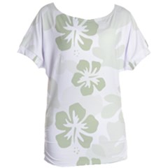 Hibiscus Green Pattern Plant Women s Oversized Tee