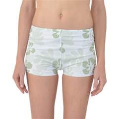 Hibiscus Green Pattern Plant Reversible Boyleg Bikini Bottoms