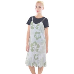 Hibiscus Green Pattern Plant Camis Fishtail Dress