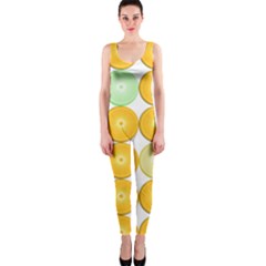 Citrus Fruit Orange Lemon Lime One Piece Catsuit by Alisyart