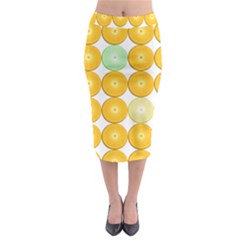 Citrus Fruit Orange Lemon Lime Midi Pencil Skirt