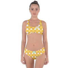 Citrus Fruit Orange Lemon Lime Criss Cross Bikini Set
