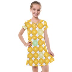 Citrus Fruit Orange Lemon Lime Kids  Cross Web Dress
