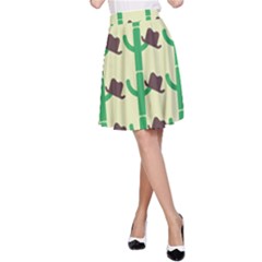 Cowboy Hat Cactus A-line Skirt by Alisyart