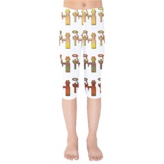 Cowboy Lasso Cactus Western Kids  Capri Leggings  by Alisyart