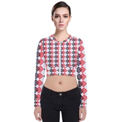 Backdrop Plaid Long Sleeve Zip Up Bomber Jacket