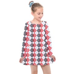 Backdrop Plaid Kids  Long Sleeve Dress