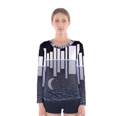 Cityscape City Waterfront Women s Long Sleeve Tee