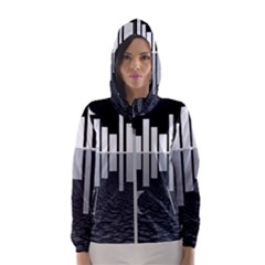 Cityscape City Waterfront Hooded Windbreaker (women)