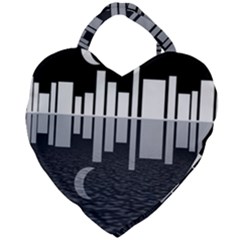 Cityscape City Waterfront Giant Heart Shaped Tote