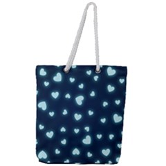 Hearts Background Wallpaper Digital Full Print Rope Handle Tote (large)