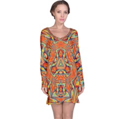 Kaleidoscope Background Mandala Long Sleeve Nightdress