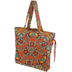 Kaleidoscope Background Mandala Drawstring Tote Bag