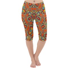 Kaleidoscope Background Mandala Lightweight Velour Cropped Yoga Leggings