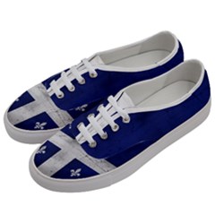 Flag Quebec Drapeau Grunge Fleur De Lys Blue And White Men s Classic Low Top Sneakers by Quebec