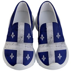 Flag Quebec Drapeau Grunge Fleur De Lys Blue And White Kids  Lightweight Slip Ons by Quebec