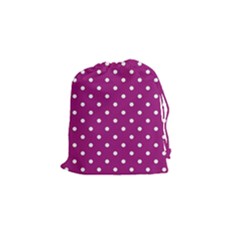 Polka Dots in Purple Drawstring Pouch (Small)