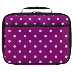 Polka Dots In Purple Full Print Lunch Bag by WensdaiAmbrose