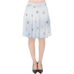 Simple Minimal Shapes Brushes Design Velvet High Waist Skirt by LoolyElzayat