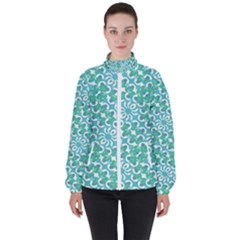 Colorful Abstract Print Pattern High Neck Windbreaker (women)