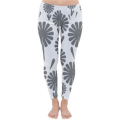 Zappwaits Flowers Black Classic Winter Leggings by zappwaits