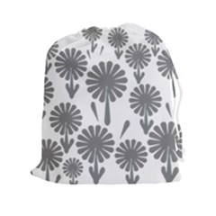 Zappwaits Flowers Black Drawstring Pouch (xxl) by zappwaits