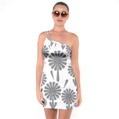 Zappwaits Flowers Black One Soulder Bodycon Dress by zappwaits