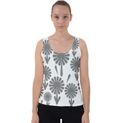 Zappwaits Flowers Black Velvet Tank Top by zappwaits