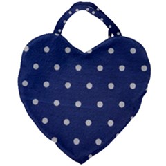 Navy Polka Dot Giant Heart Shaped Tote by WensdaiAmbrose