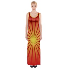 Sunburst Sun Maxi Thigh Split Dress