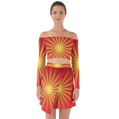 Sunburst Sun Off Shoulder Top With Skirt Set by Alisyart