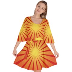 Sunburst Sun Velour Kimono Dress