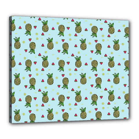 Pineapple Watermelon Fruit Lime Canvas 24  X 20  (stretched)