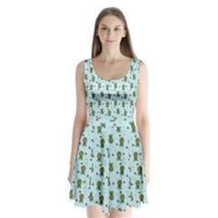 Pineapple Watermelon Fruit Lime Split Back Mini Dress 