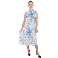 Spirograph Pattern Drawing Midi Tie-back Chiffon Dress by Alisyart