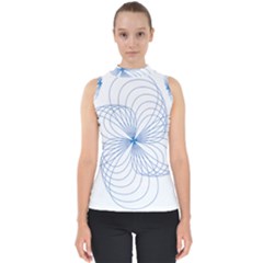 Spirograph Pattern Drawing Mock Neck Shell Top by Alisyart