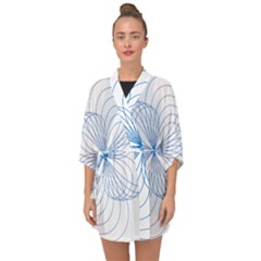 Spirograph Pattern Drawing Half Sleeve Chiffon Kimono