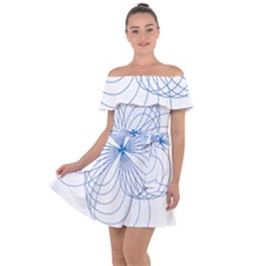 Spirograph Pattern Drawing Off Shoulder Velour Dress by Alisyart