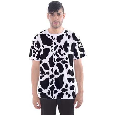 Black On White Cow Skin Men s Sports Mesh Tee by LoolyElzayat