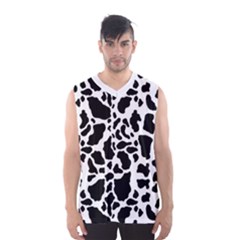 Black On White Cow Skin Men s Basketball Tank Top by LoolyElzayat