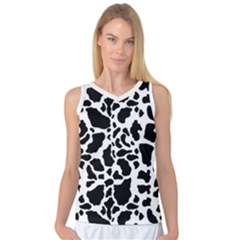 Black On White Cow Skin Women s Basketball Tank Top by LoolyElzayat