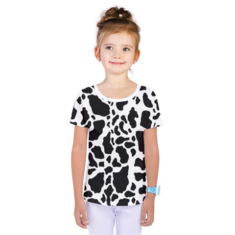 Black On White Cow Skin Kids  One Piece Tee by LoolyElzayat