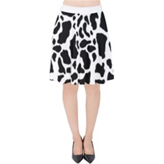 Black On White Cow Skin Velvet High Waist Skirt by LoolyElzayat
